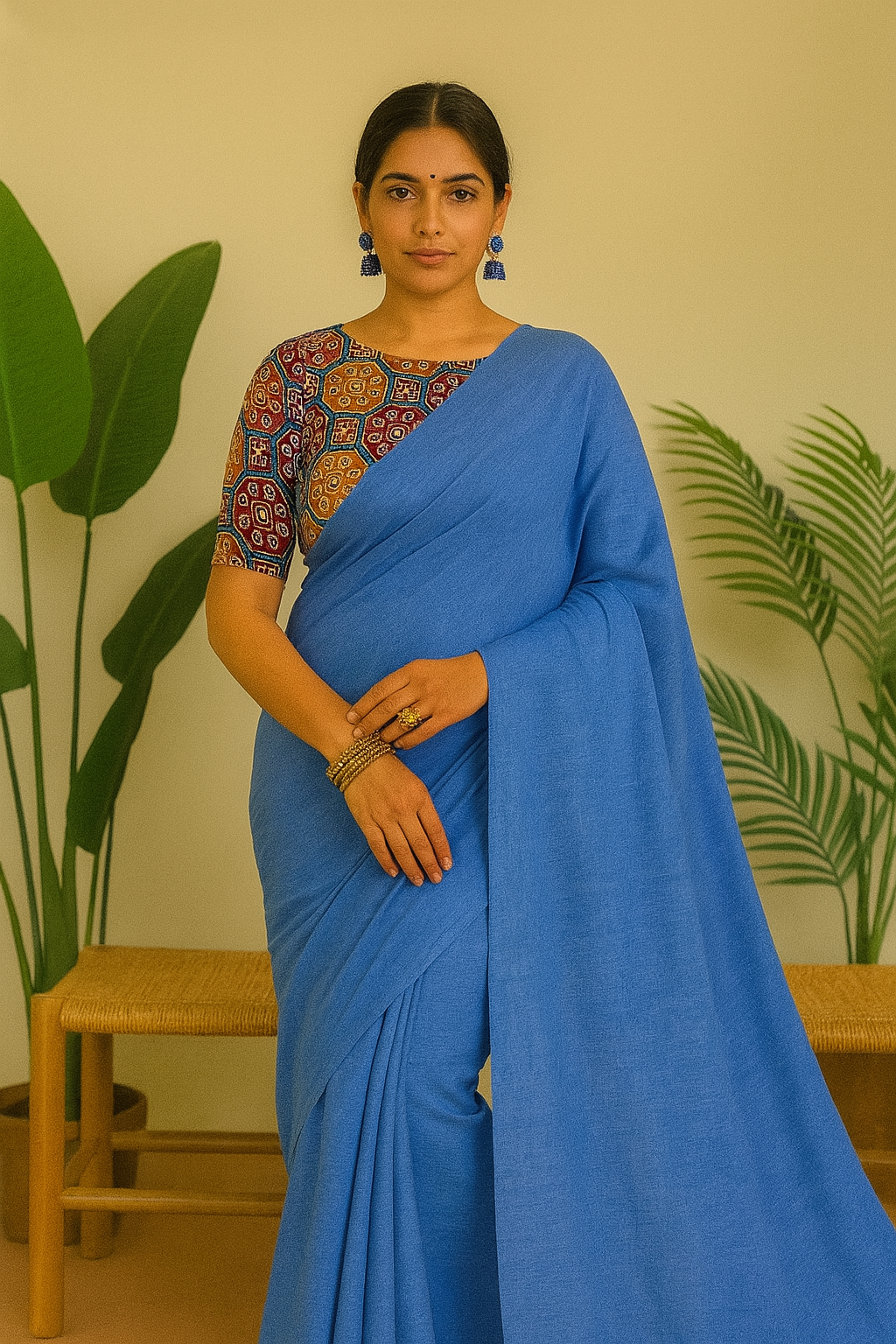 Khadi Cotton Saree with Blouse Piece